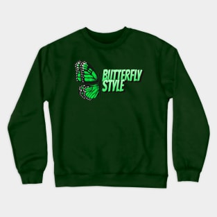 Butterfly Style Green Crewneck Sweatshirt